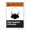 Signmission ANSI Warning Sign, Wear Respirator In This Area, 14in X 10in Decal, 14" W, 10" H, Landscape OS-WS-D-1014-L-19967 - alternate 1